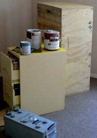 Paint, the color of Buttercream Kraftmaid cabinets, and one of my four batteries